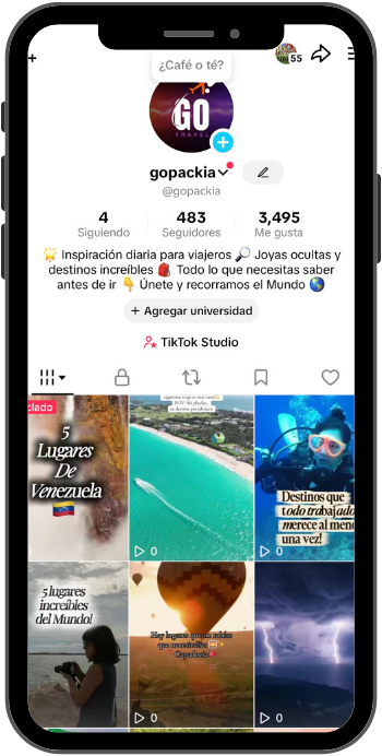 Gopackia — Contenido TikTok para turismo y viajes
