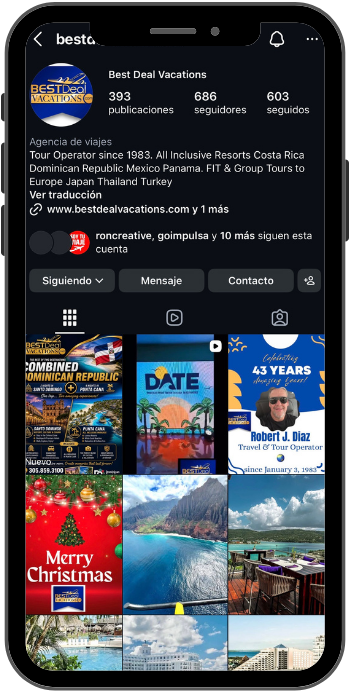 Best Deal Vacations — Social media para agencia de viajes